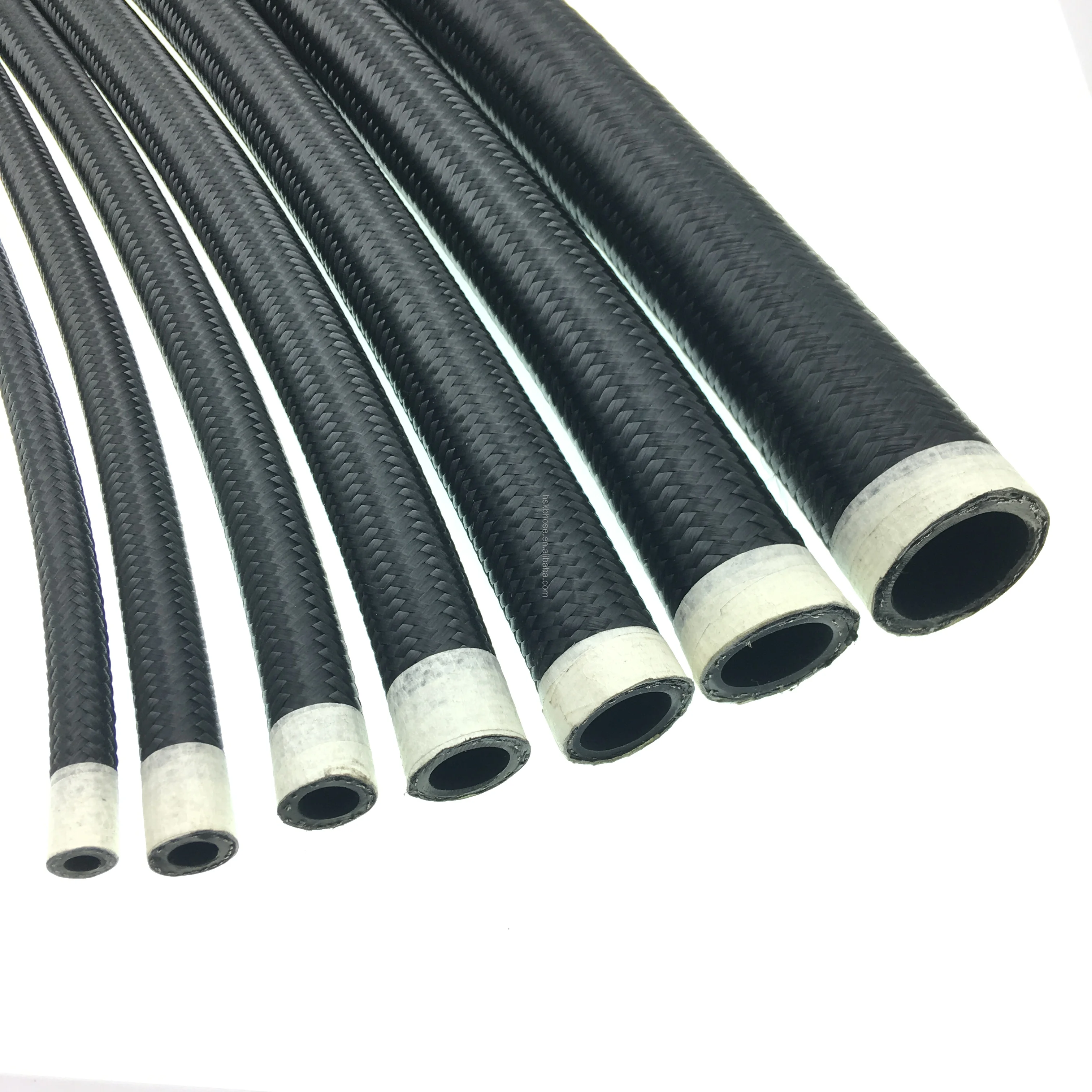 6an 8an 10an Auto Black Nylon Braided Sliver Ss Braided Transmission