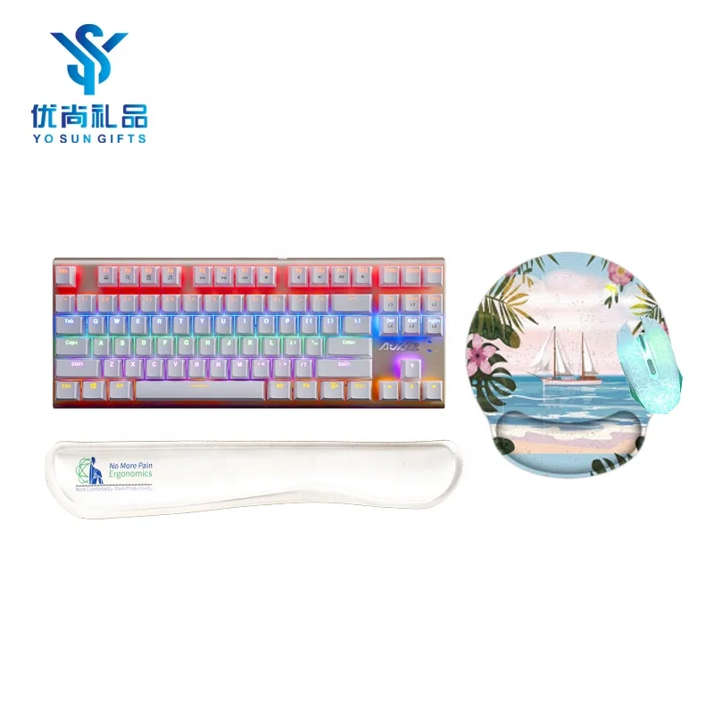 Hot Sell Mouse Keyboard Match Design Keyboard With Mouse Pad Wrist Rest Pad Buy Memory Foam