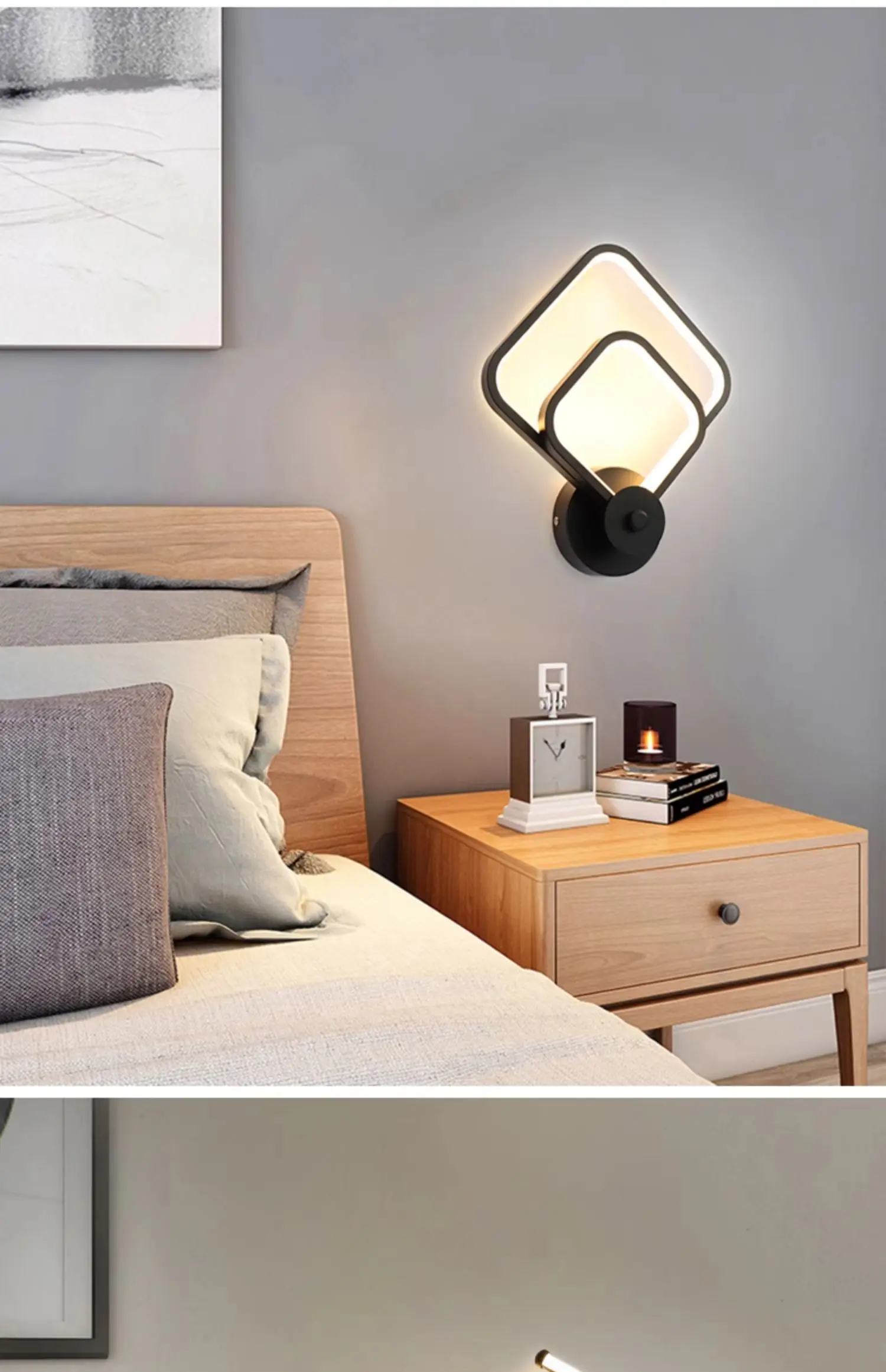 product indoor luxury design decorative home modern led creative wall lamp corridor bedroom bedside wall light-8