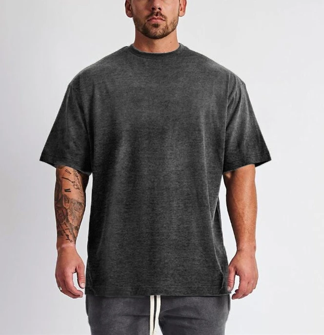 shoulder t-shirts custom brand plain oversized blank loose fit