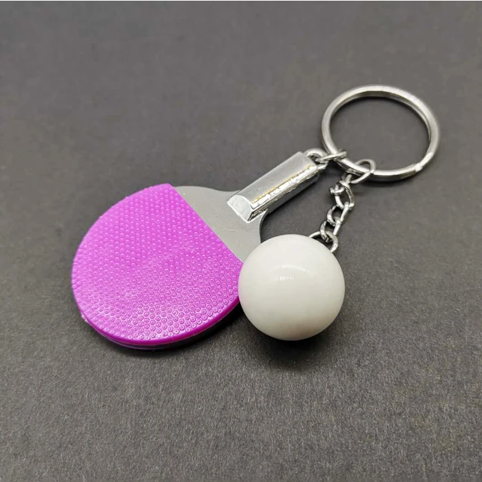 Sports Table Tennis Ball Keychain Ping Pong Paddle Key Chain Souvenir ...