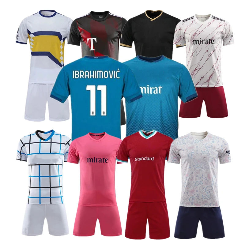 

Hot Sale AC Milan Emirates Fly Football Shirt Kit Short Sleeve Madrid Number Letter Print Custom Soccer Jersey Uniform, Custom color