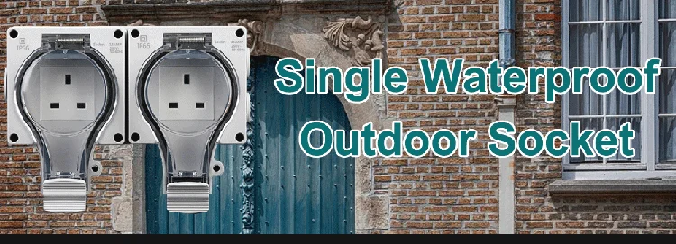 New 250V IP66 Outdoor UK Double 13A 3-pin Waterproof Electrical Plug Socket Cover