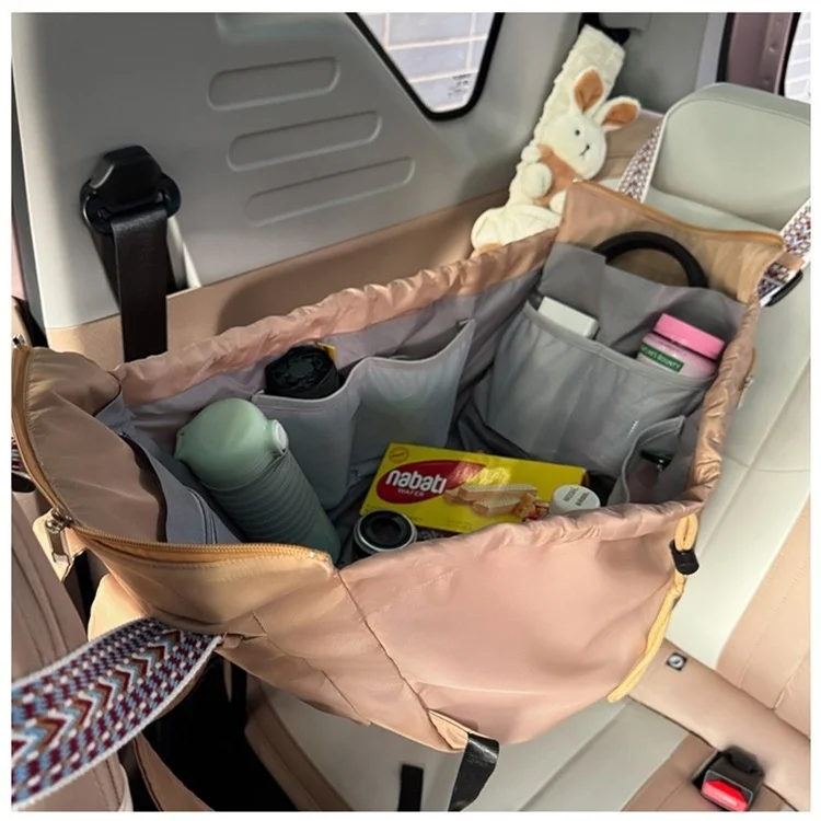 Large Capacity Double Shoulder Mommy Bag Portable Fashion Parent-Child Backpack Car Cradle Maternity Shopping Basket Lazy Travel