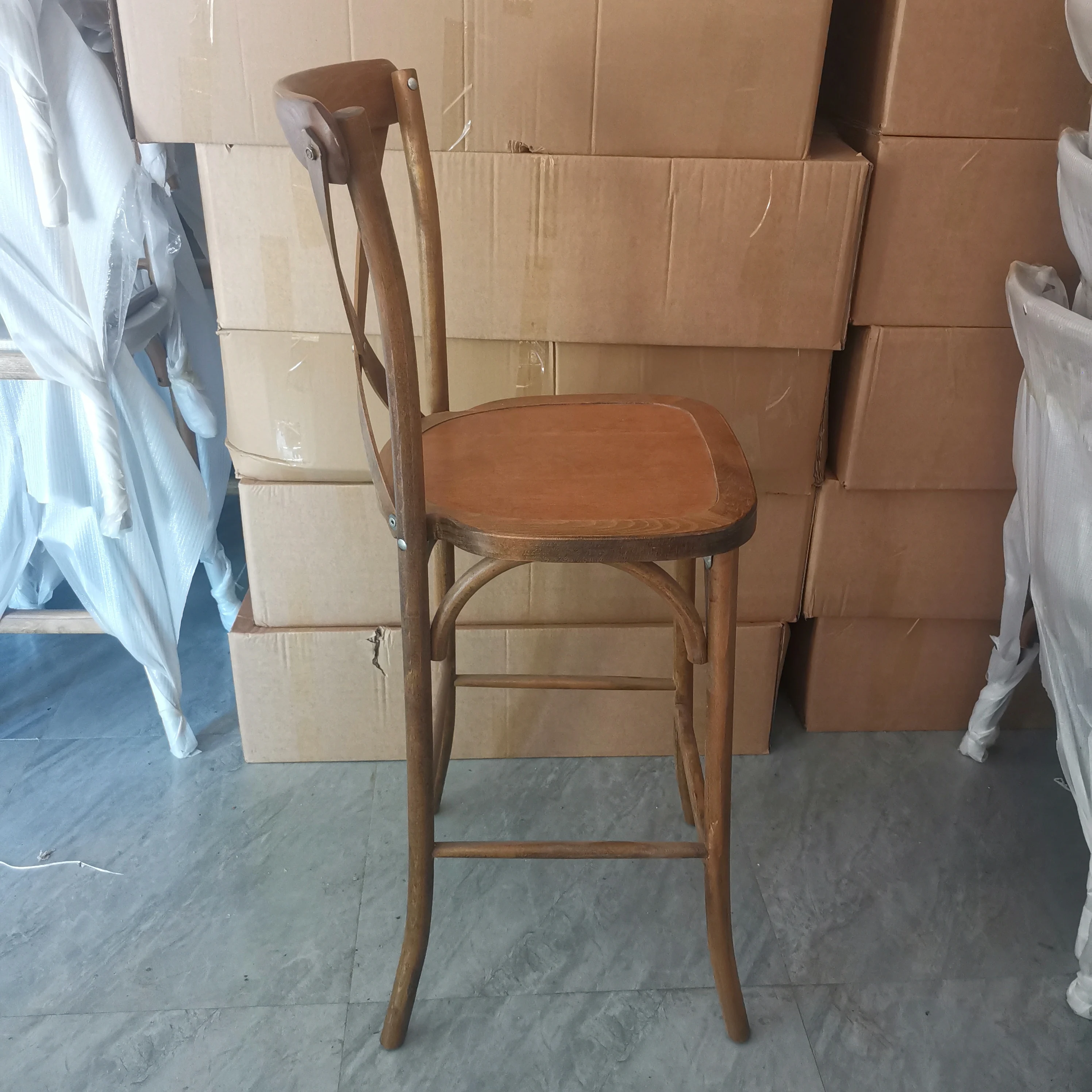 Natural Wood Color Wedding Cross Back Chair Bar Stool Buy Antique Bar
