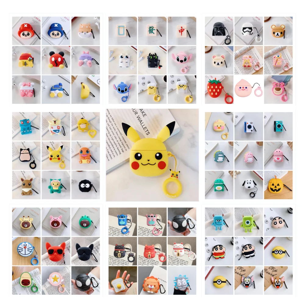 

NEW COME Silicone Cases for Airpods Cartoon Cute Earphone Cover Case for Apple Airpods Case 1&2 Shockproof Sleeve