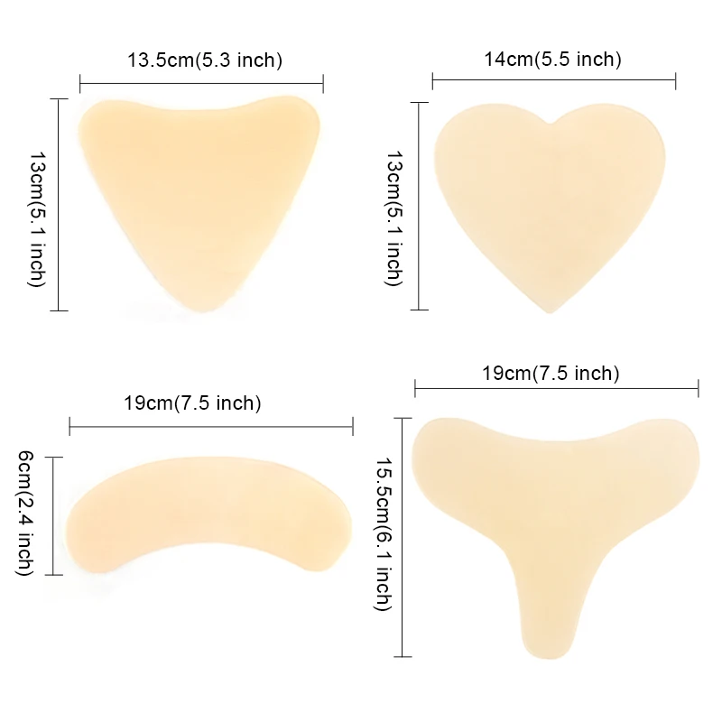 6 Pcs Reusable Silicone Chest Pad Antiwrinkle Face Forehead Pad Beauty