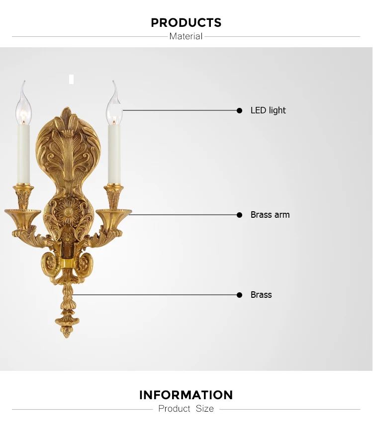 empire brass lamp wall