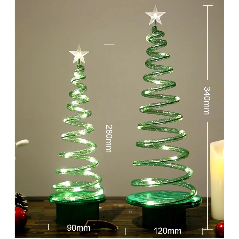 Creative Led Spiral Christmas Tree Compressible Rotating Christmas Tree ...