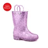 Manufacture Fashion High Quality Children Gumboot Shiny Flash Wholesale Kids Rain Boots