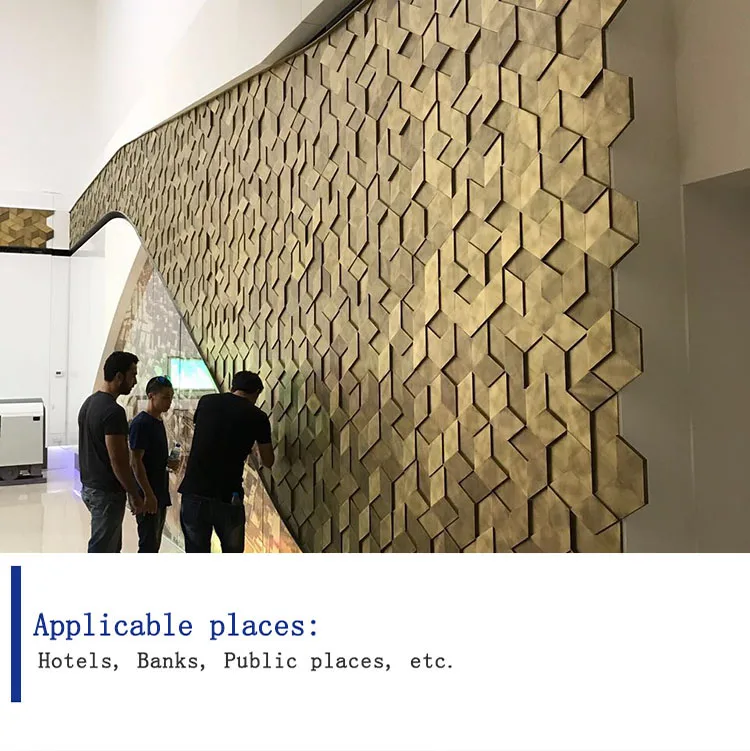 Custom Professional hotel 3d design wall cladding interior decoration wall panel indoor metal decorative stainless steel
