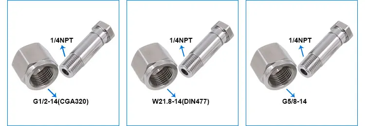 Stainless Steel CGA 320 W21.8-14 CO2 Regulator Inlet Nut and Nipple ...