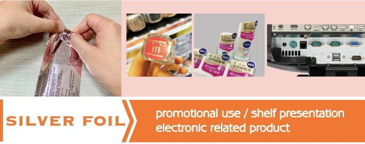 Silver foil sticker PE for medical product
