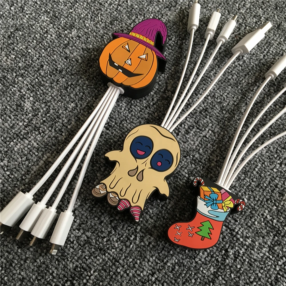 2019 small creative gift charging cables customized usb data cable 3 In1 Usb Cable Type C Micro 8 Pins Data Cable cable - ANKUX.COM