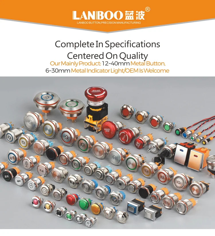 High qualified switch made 19mm 2NO momentary ring illuminated piezo switch