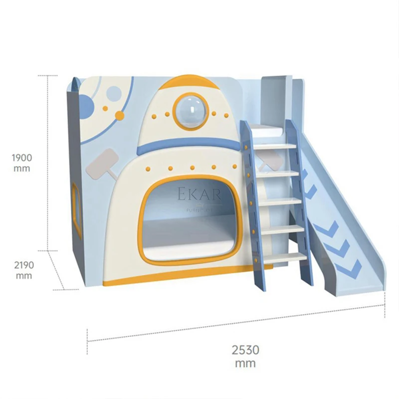 New Design Wooden Double Two Layer Cartoon Slide Solid Wood Boy Single 1.5 Guardrail Manufacturer Bunk For Child Bed details