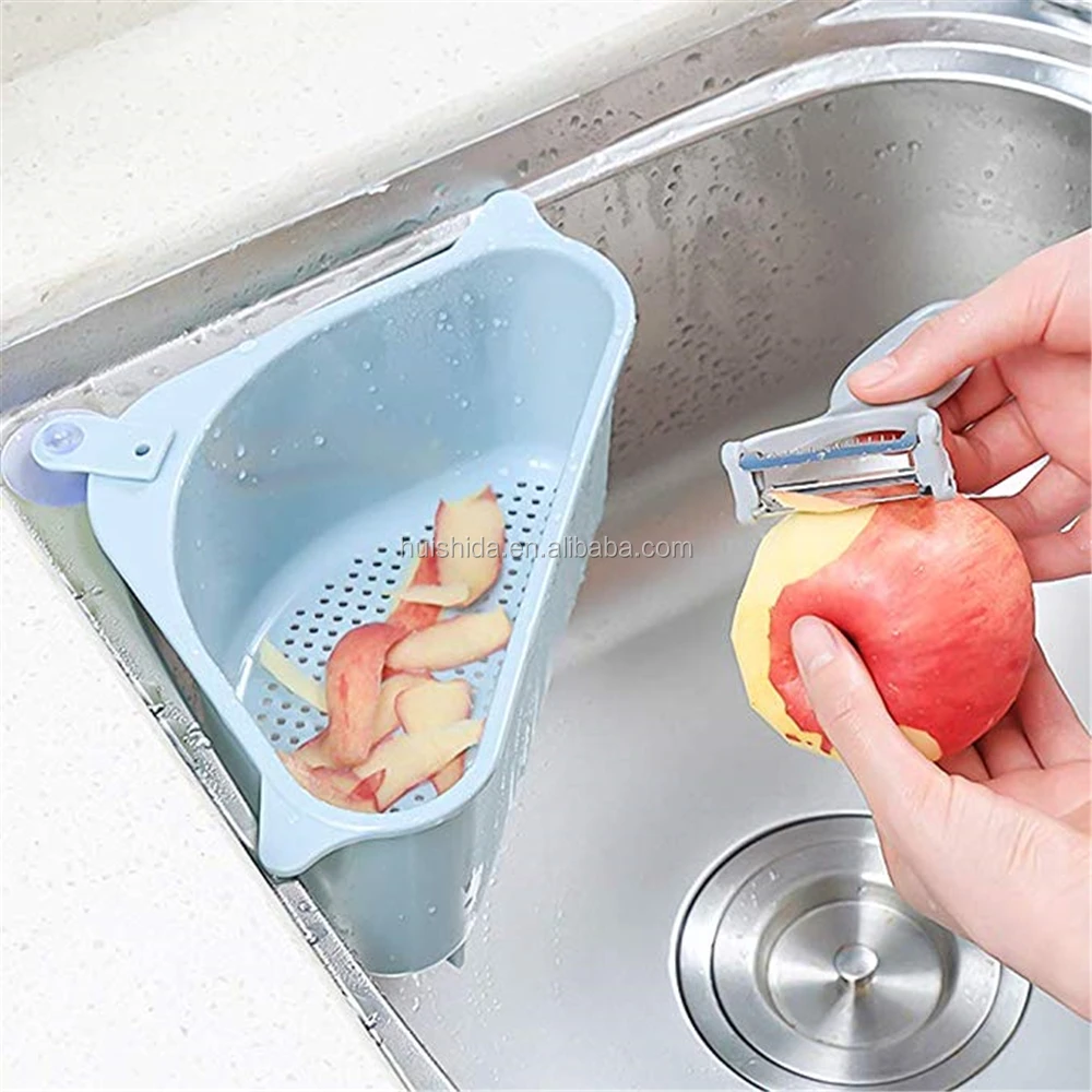 Kitchen Triangular Sink Strainer Drain Fruit Vegetable Drainer Basket Sink Filte