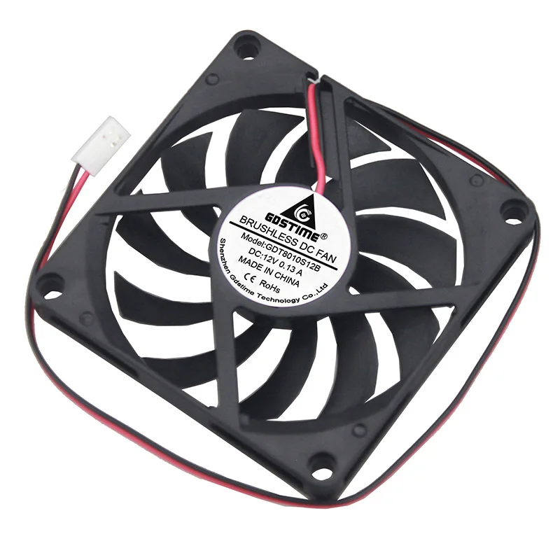 GDSTIME 80mm Cooling Fan - 12V DC, 2500 RPM, Sleeve Bearing, Black | Quiet & Reliable For PC Cases
