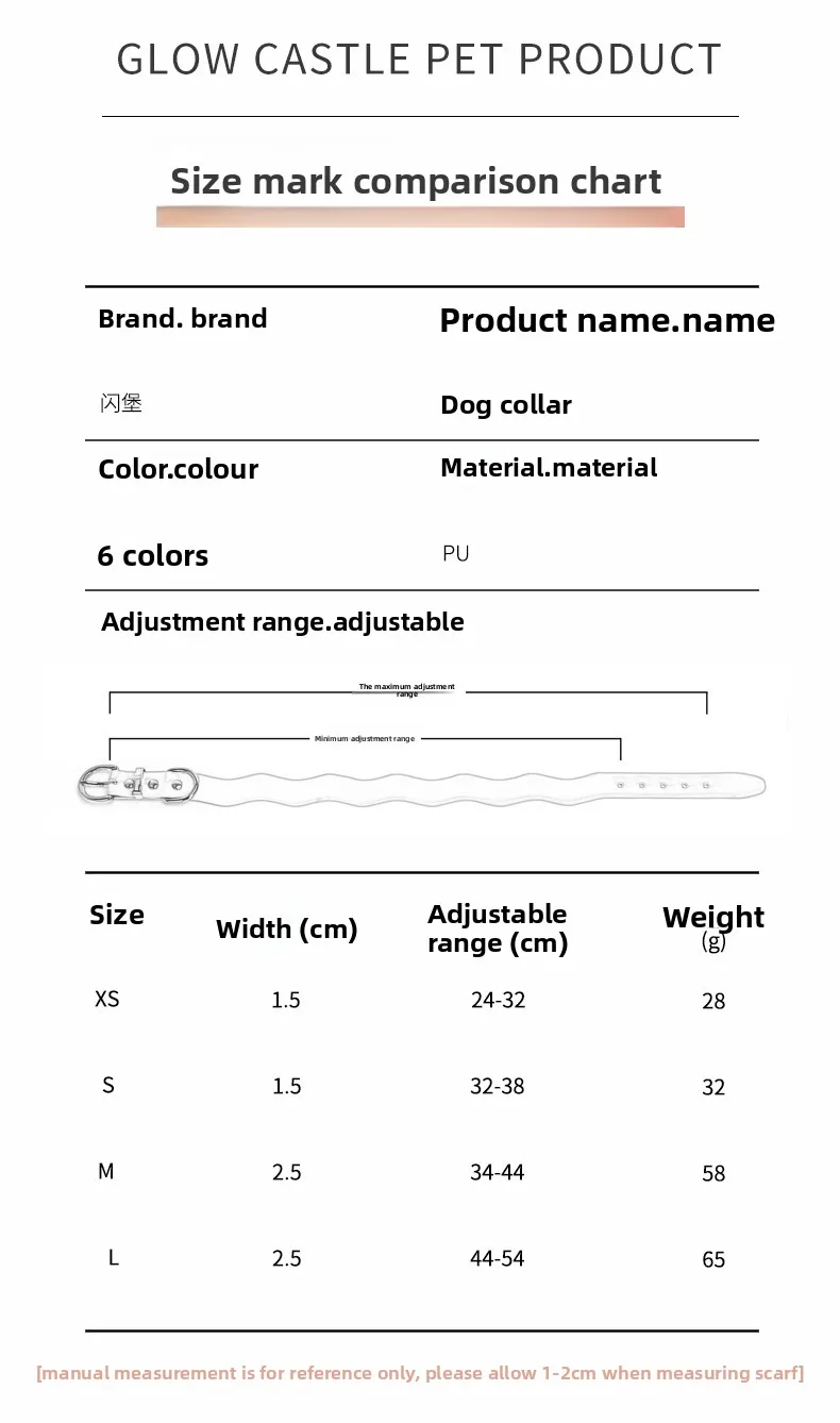Pu Leather Accessories Dog Collar Macaron Adjustable High-End Special-Shaped Wave Banquet Birthday Ribbon Solid Pet Collar