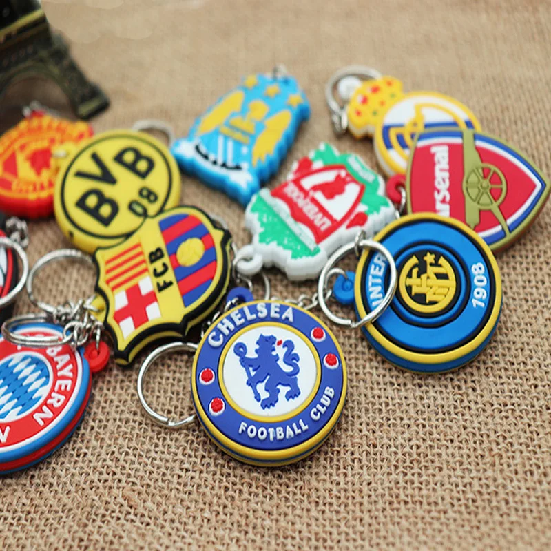Xw016 Football Club Team Logo Keychain Barcelona Chelsea Real Madrid