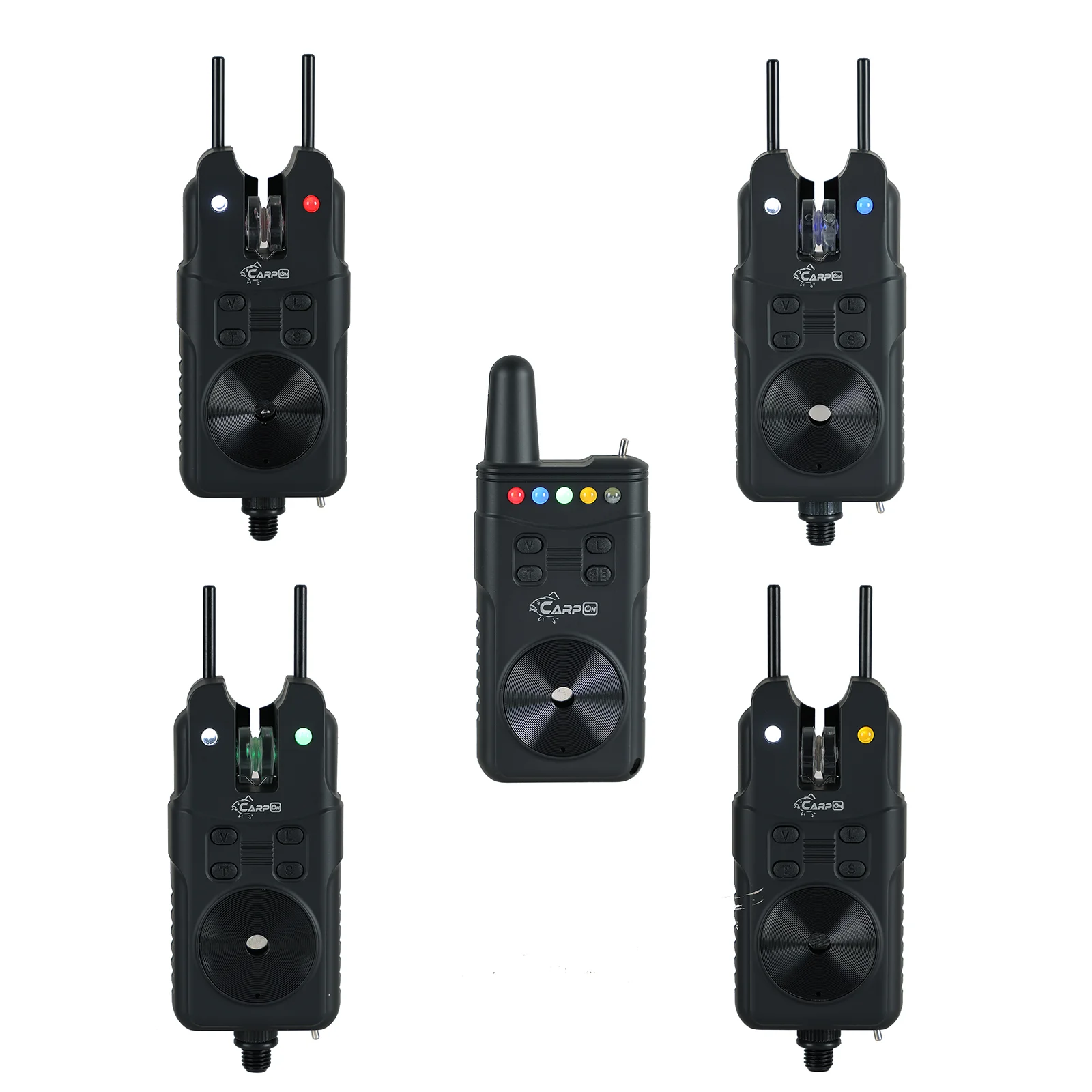 Wireless Waterproof Black Carp Fishing Bite Alarm 4+1 Set factory