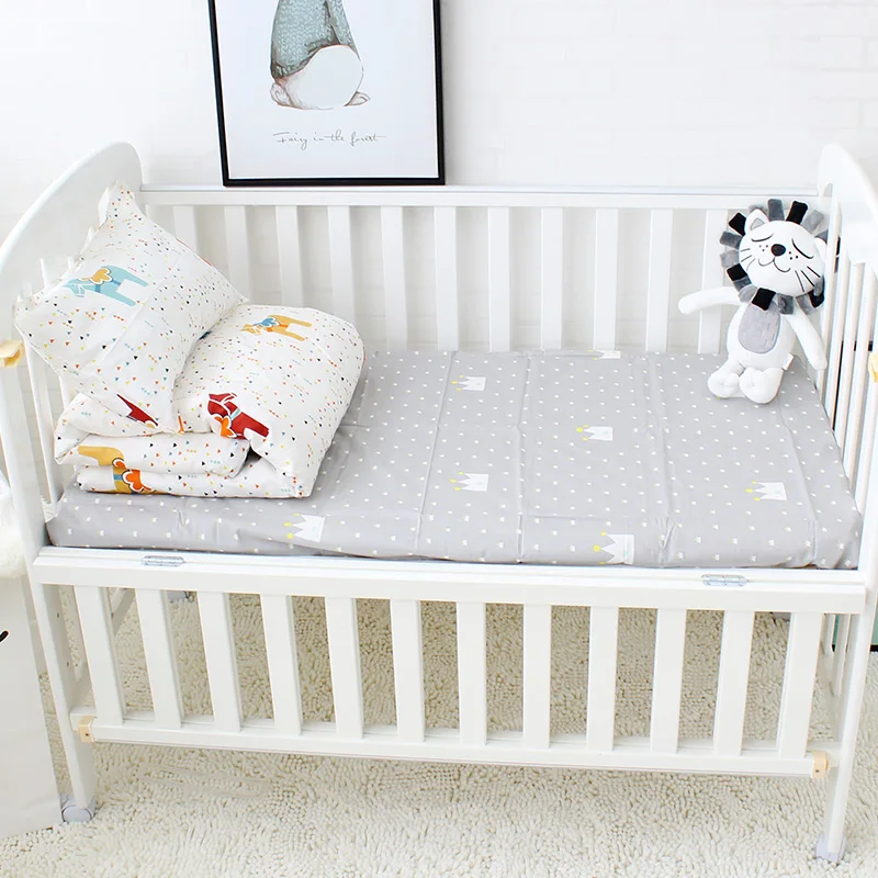 Cotton Material Horse Pattern Boy Crib Bedding Set Cot Bedlinen Baby