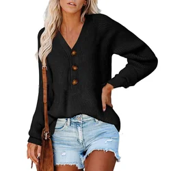 Loose and plus size sweater for ladies casual and fashion long-sleeved knitted sweater women