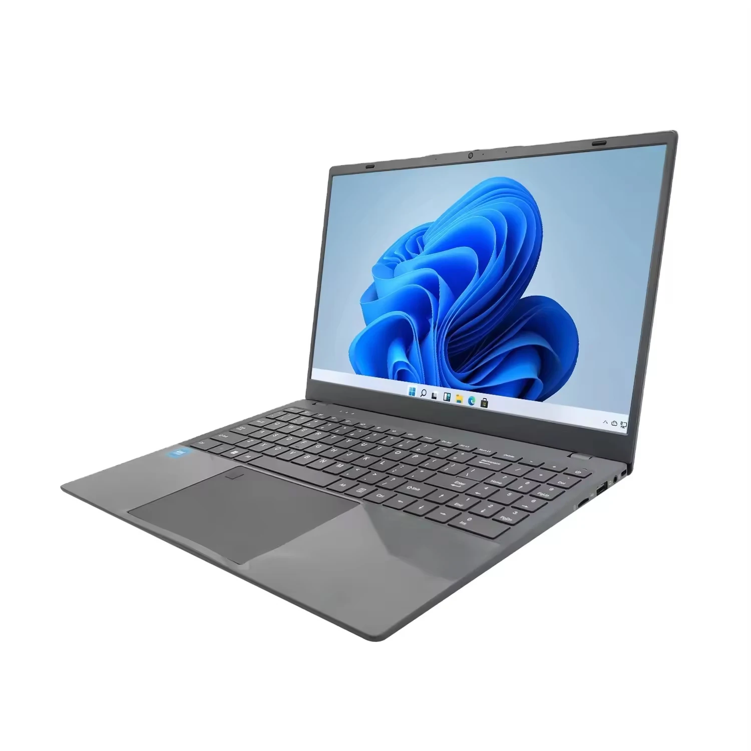 14-inch laptop placed on airplane tray table next to coffee cup and notebook