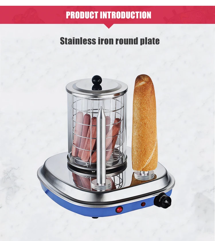 Machine électrique commerciale de cuiseur de grille-pain de hot-dog de vapeur de hutte de hot-dog de gril de 2 rouleaux