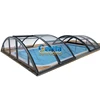 Medium profile telescopic transparent pool cover automatic pool enclosure