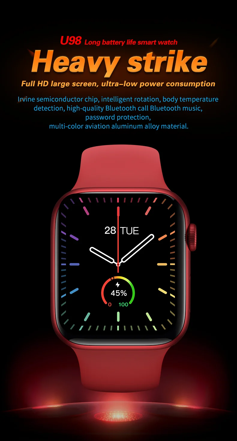 0 u98 plus成人智能运动长备智能手表iwo系列5智能手表带体温u98