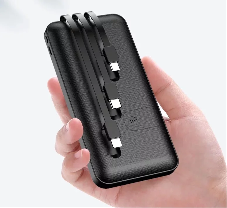 2020 new digital display power bank fast charge 20000mah power bank with built-in cables - ANKUX.COM