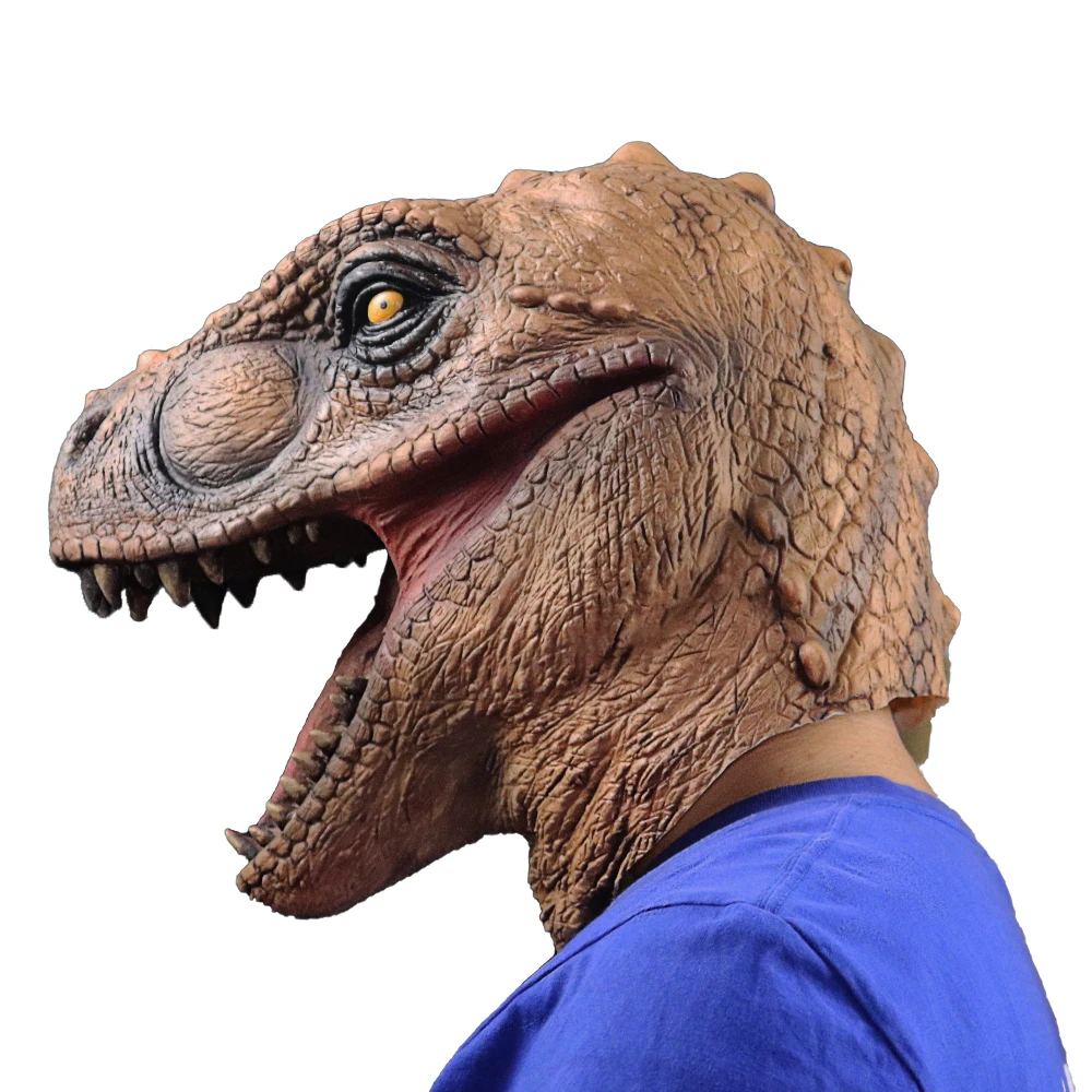 Realistic T-rex Dinosaur Mask Jurassic World Cosplay Mask Adults Animal 