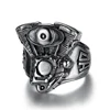 Stainless Steel Jewelry Men Rings Motor Drive Engine Heavy Metal Party Men Ring Fashion Brand Antique Men Skull Head Ring