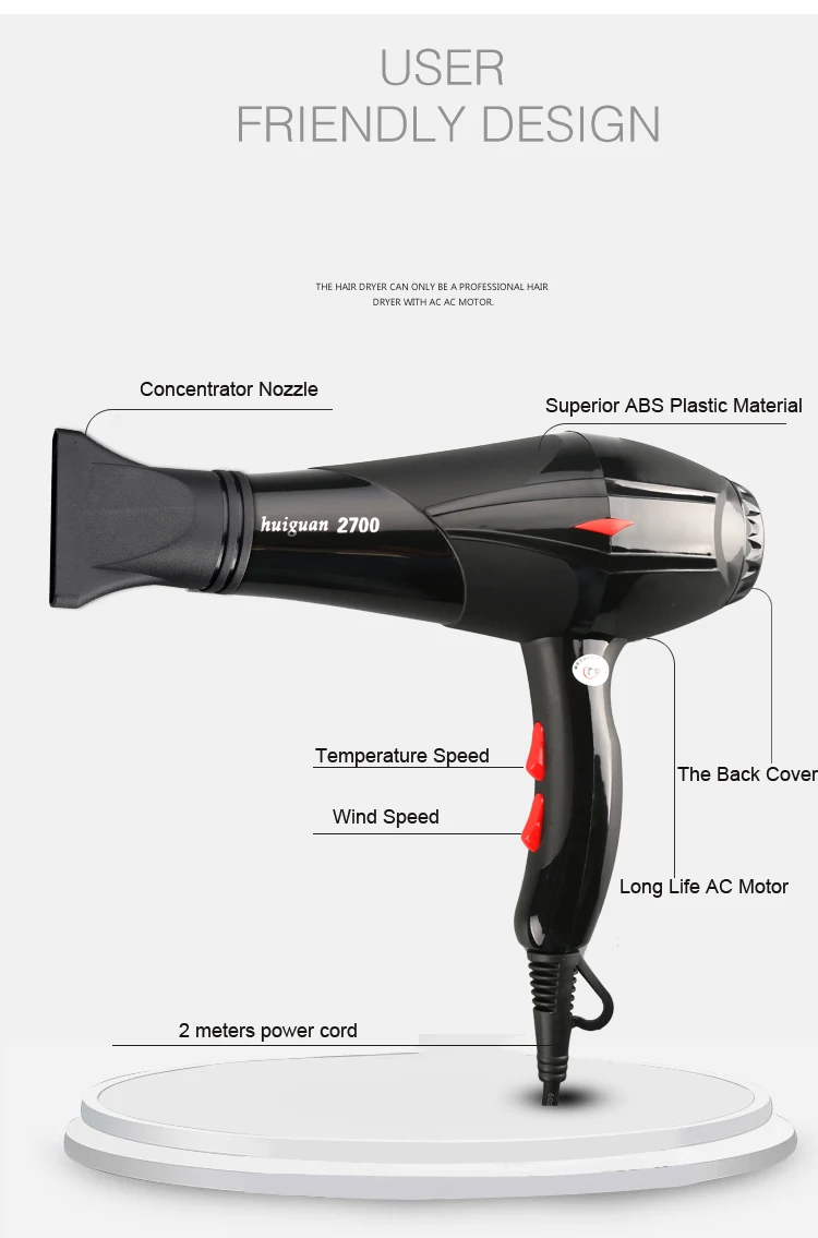 Professional Hair Dryer Hot Air Style With Nozzles Blow Dryer Building