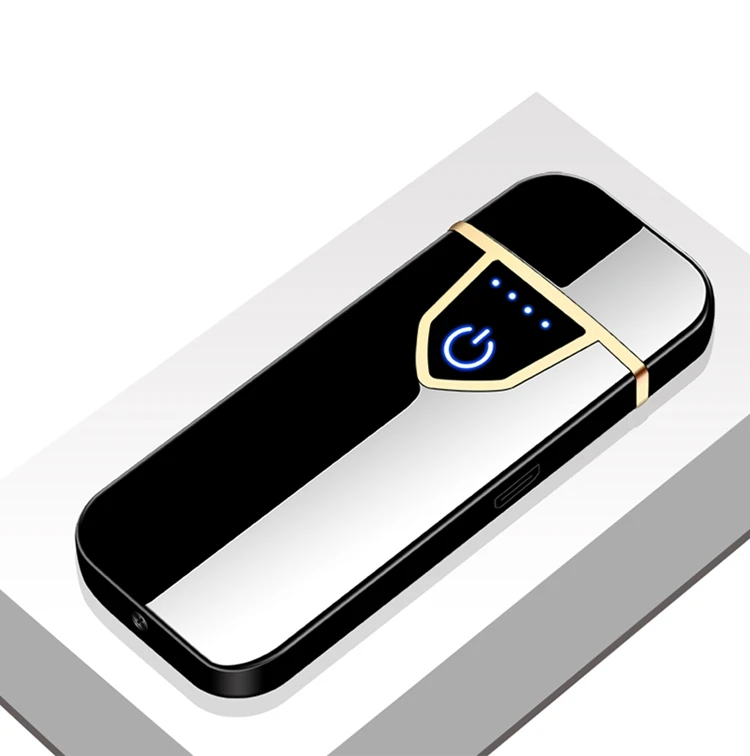 Customized Windproof Metal Flameless USB Rechargeable Electronic Touch Lighter.jpg