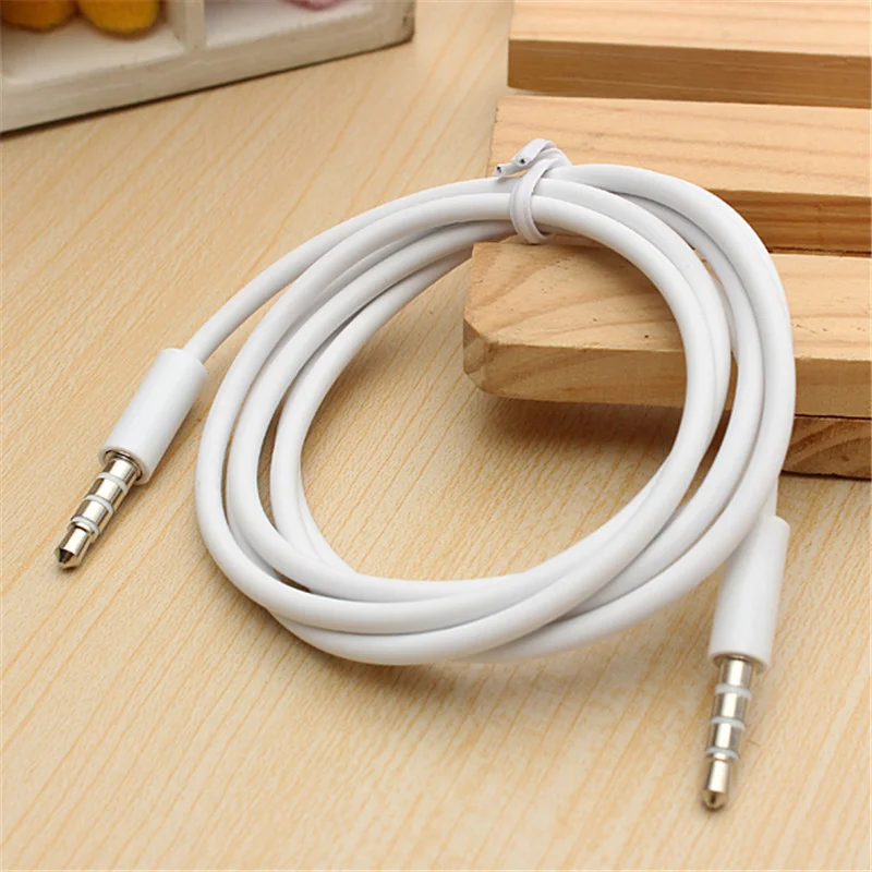 New 4 Pole 1m 35mm Audio Cable Male To Male Record Car Aux Audio Cord Headphone Connect Cord 8942