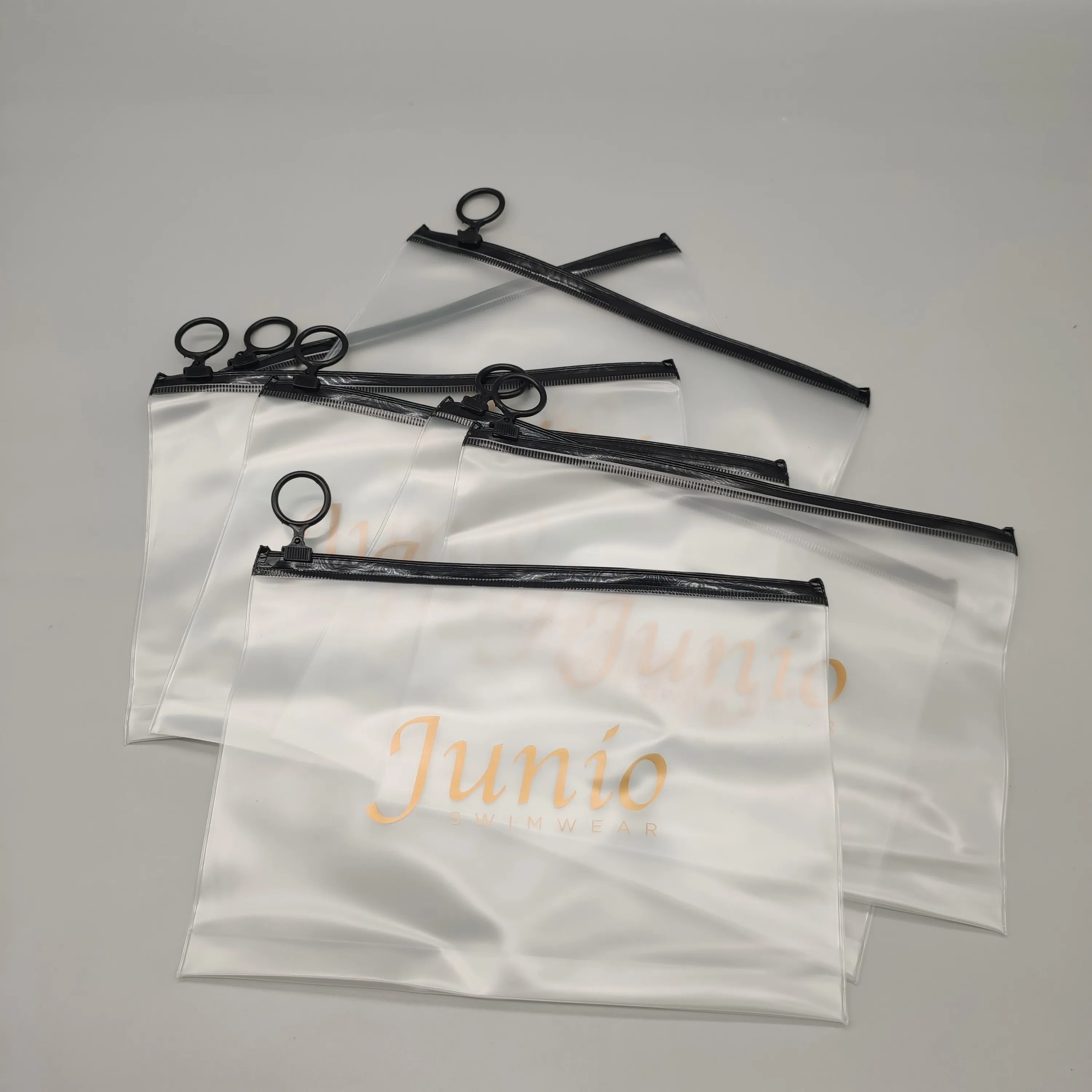 Matte Frosted Zip Bag Custom Waterproof Clear Pvc Bag Slider Plastic