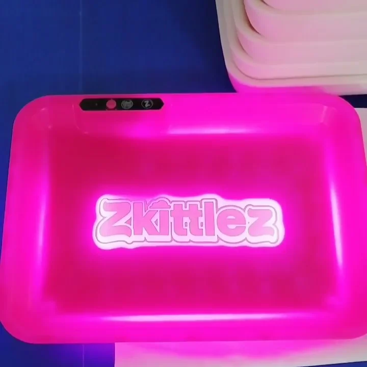 Bandeja Isopor Led Rolling Tray Sets With Bluetooth Pink Runtz Glowup Trays Buy Led Rolling