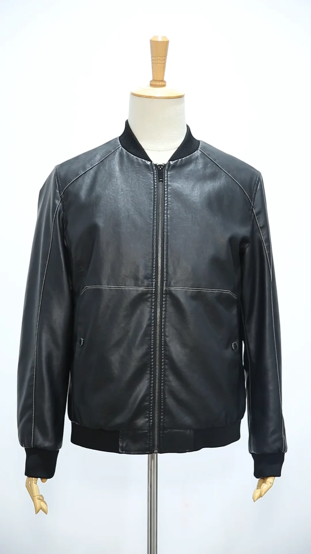 short biker pu jacket