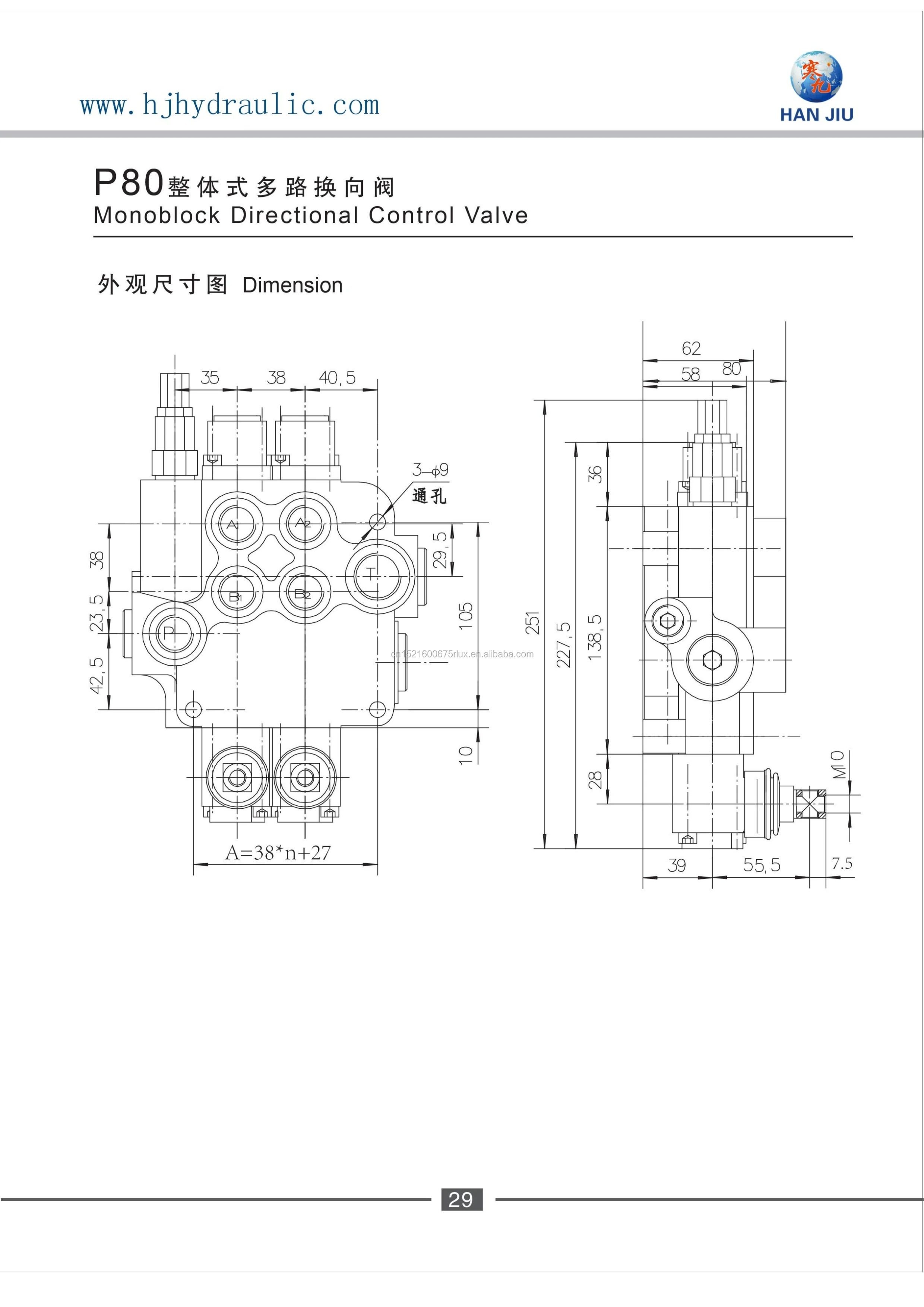 Mobile Directional Control Valves, Monoblock and Sectional, for Forklift, Dump Truck, Trailer, Loader