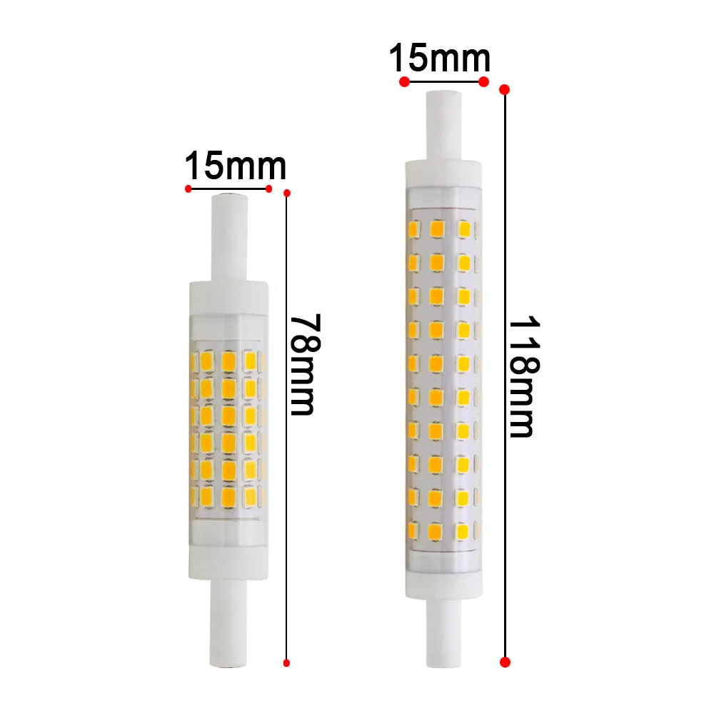 Factory Price 15mm Daimeter 10W AC230V/110V LED R7s 118mm lamp with cover