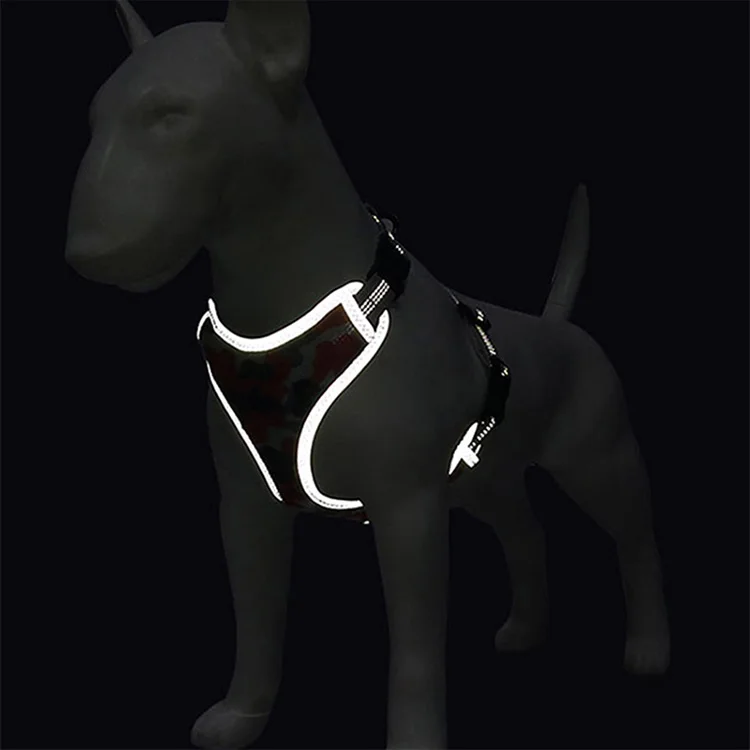 Reflective Dog Harness Lightweight No-Pull Adjustable Outdoor Walk Safety Pet Vest Breathable Walk Harness for Small, Large Dog
