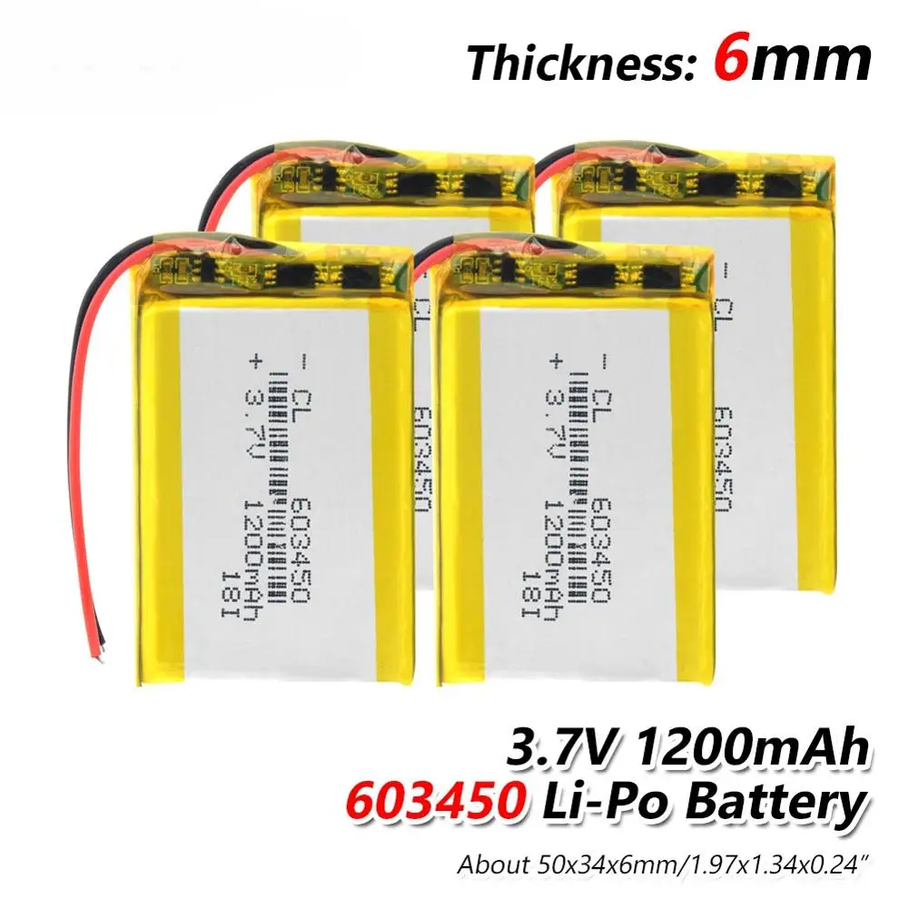 3.7 V Agli Ioni Di Litio Polimeri Di 603450 1200mah Sostituzione Della