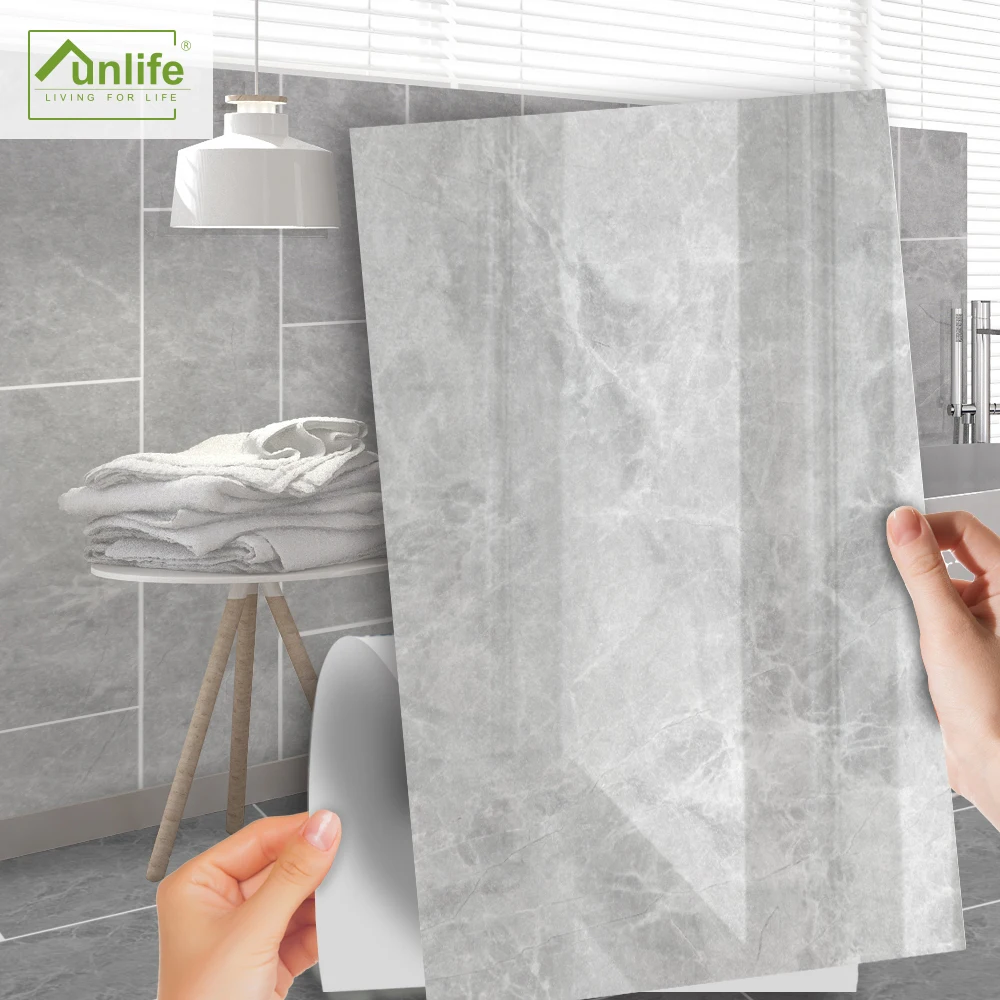 Funlife Peel And Stick Marble Wallpaper Self Adhesive Grey Marble Tile