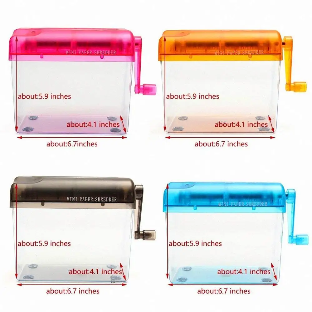 Mini Desktop Manual Paper Shredder Hand Papers Cutting Office Portable Shredder