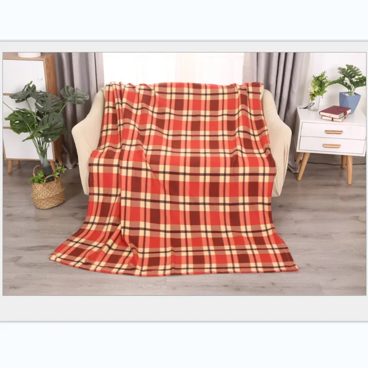 Tartan Throw Checked Large Polar Fleece Throw Warm Soft Blanket  for Your Beds Travel Legwarmers or Even Can Be Used Blanket