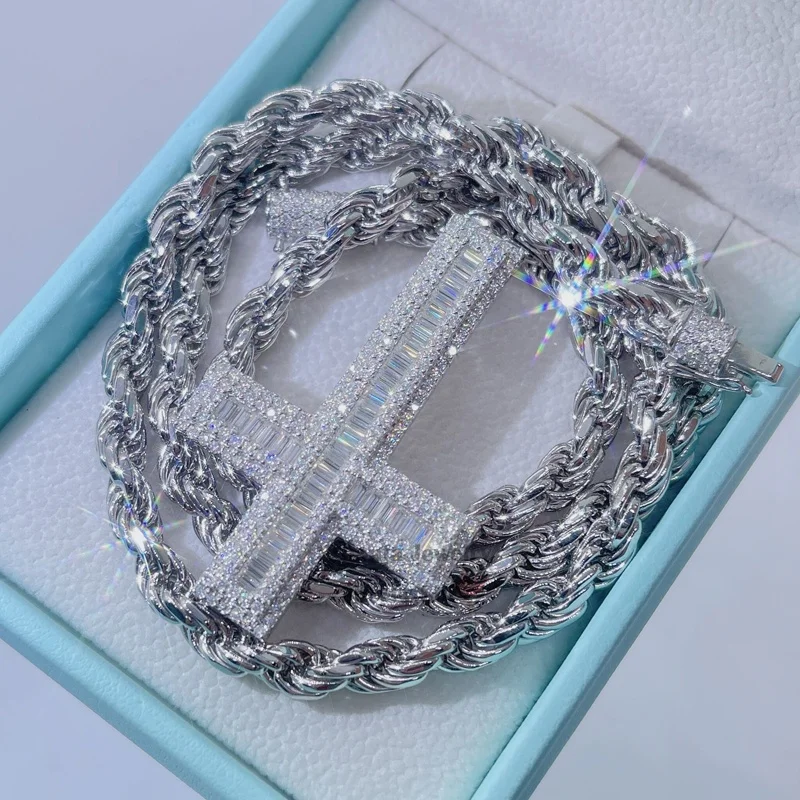 Offers Cross 925 Silver Iced Diamonds HipHop