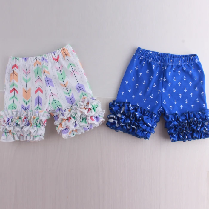 Baby Little Girls Short Icing Triple Ruffle Shorts