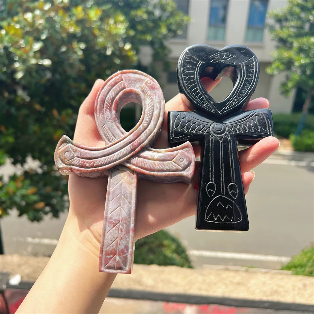 Wholesale High Quality Large Size Obsidian Anka Cross